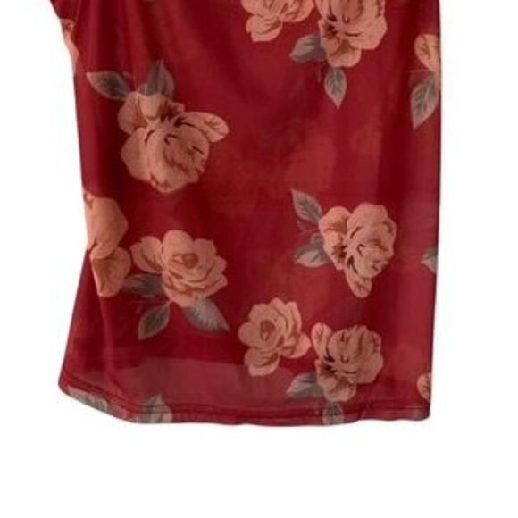 Sheer Floral Short Tank Top - Picture 2 of 3